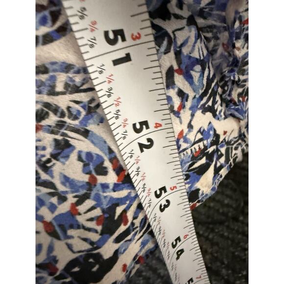 Saloni Lizzie Silk Maxi Dress Blue Ruffle Floral Sleeveless V Neck Tie Waist XS - Picture 12 of 14